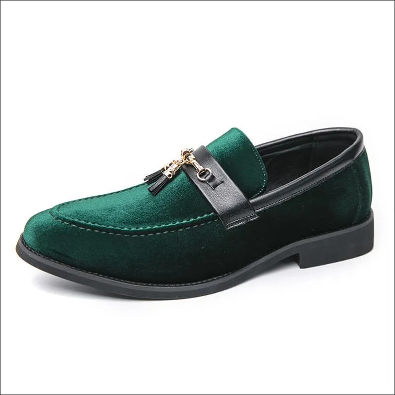 Men's British Style Velour Moccasin Trendy Shoes for Luxe Comfort