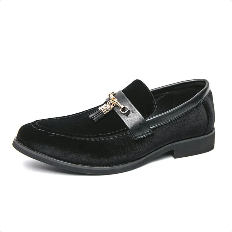 Men's British Style Velour Moccasin Trendy Shoes for Luxe Comfort