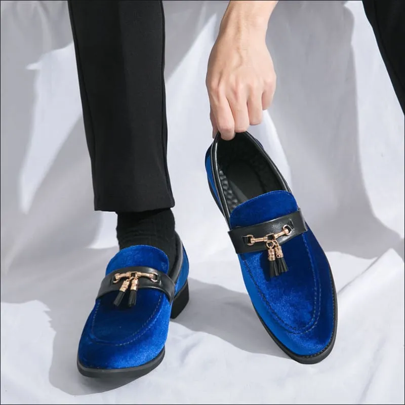 Men's British Style Velour Moccasin Trendy Shoes for Luxe Comfort