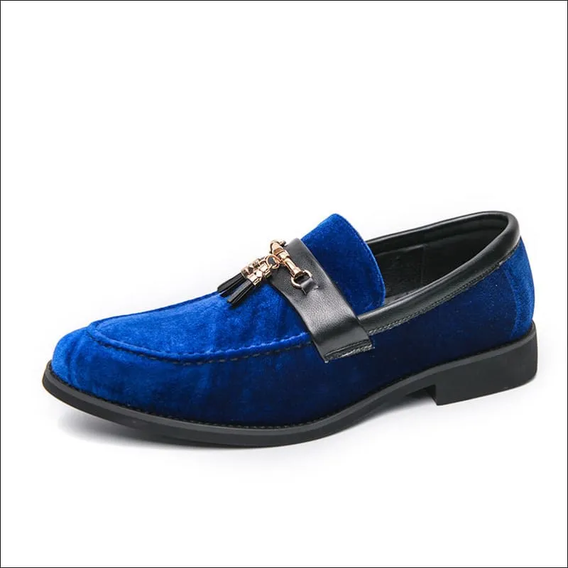 Men's British Style Velour Moccasin Trendy Shoes for Luxe Comfort