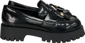 Next Black Patent Chunky Tassel Loafers UK 8 EU 41 👠