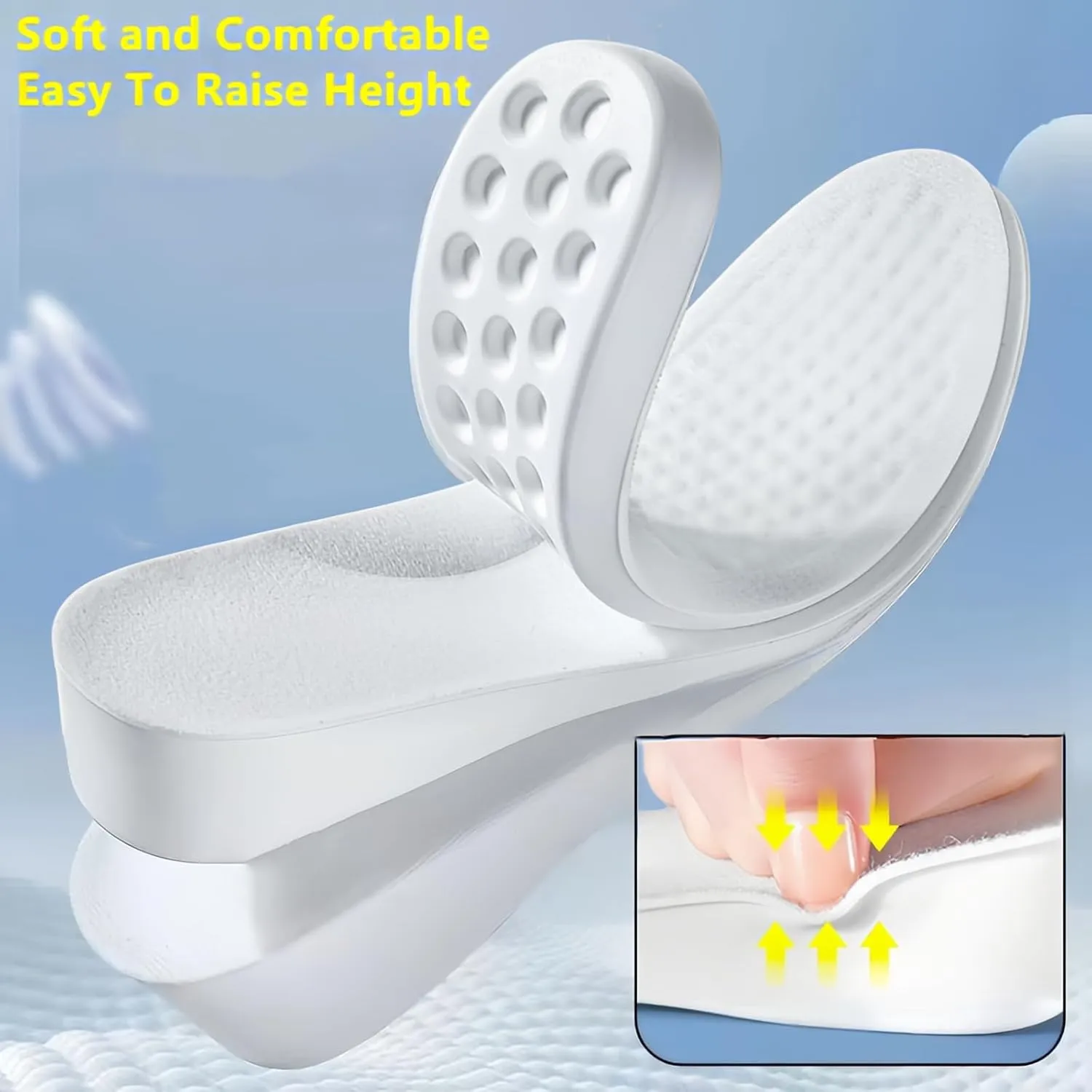 Shoe Inserts To Make You Taller,Height Increase Insoles for Man Women Kids,Foot Heel Lifts for Shoes Leg Length Discrepancy,Shoe Height Booster,Height Boosting Insoles for Men (9.3''Lx1.6''UP) (1PAIR)